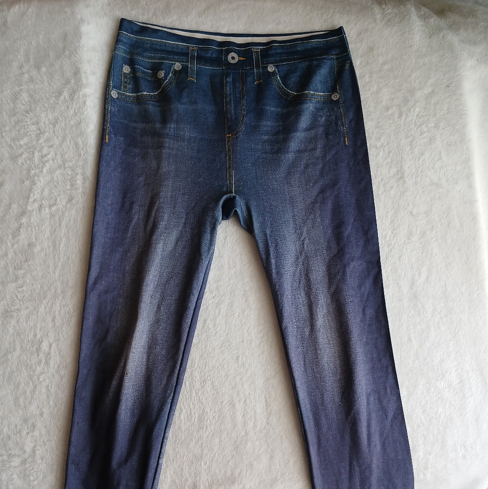 Blue Jean Printed Jeggings One Size